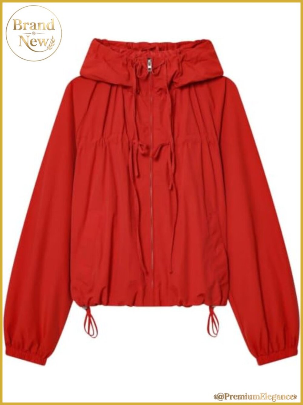 Womens Hooded Bomber Jacket Windbreaker Lightweight Water Resistant Zip Up